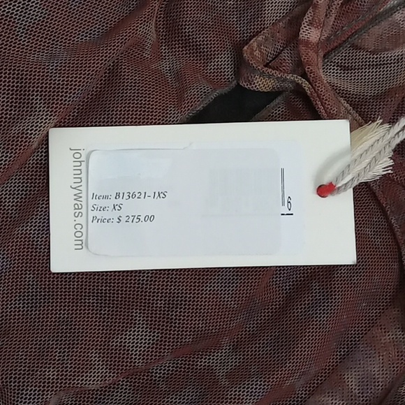 Johnny Was Biya Embroidered Mesh Top and Black Camisole - Picture 6 of 8